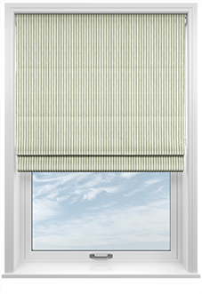 Emily Bond Oscar Stripe, Sage - Roman Blind